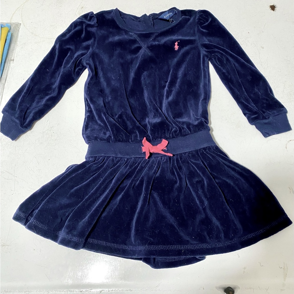 Ralph Lauren Girls Velour Dress